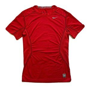 Nike Pro Combat Dri-Fit Mens Small Fitted Compression Top Short Sleeve Red Run‎
